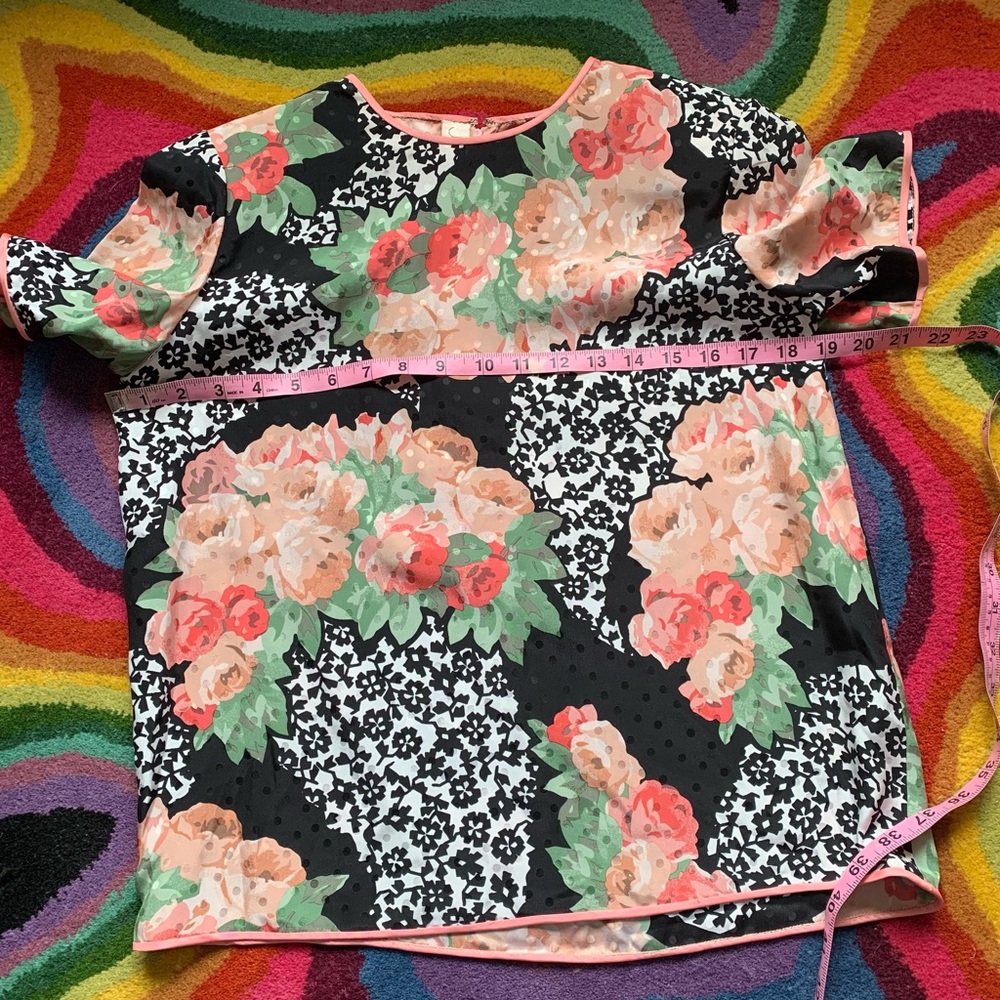 Vintage Jonal Satin Floral Blouse - Picture 5 of 8